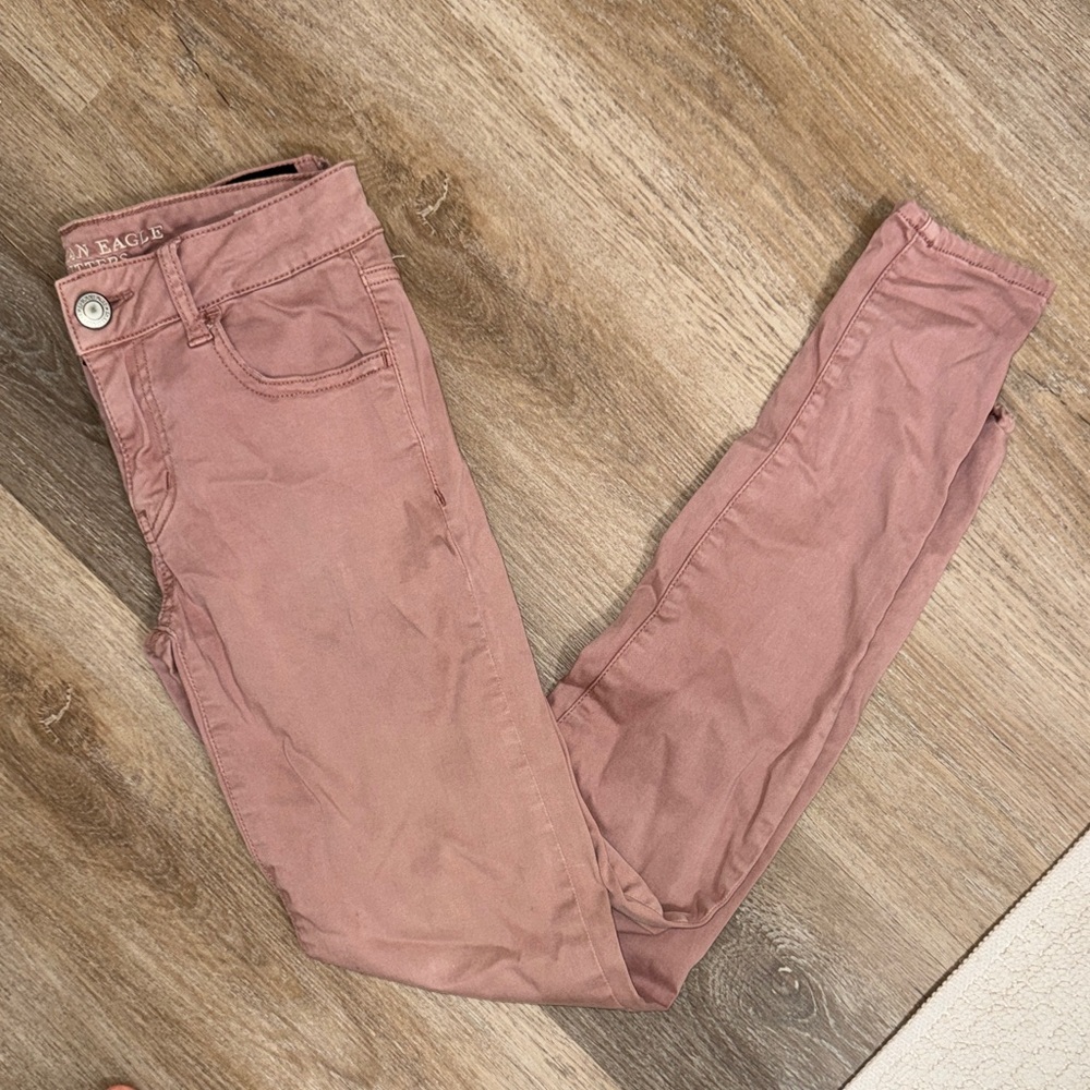 American Eagle Women's Dusty Pink Skinny Jeans